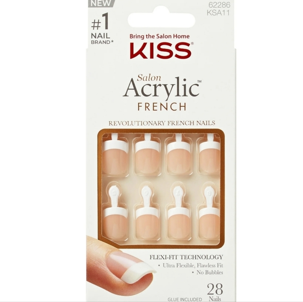 💥2 For $8 NIB Kiss Acrylic French Nail Set
